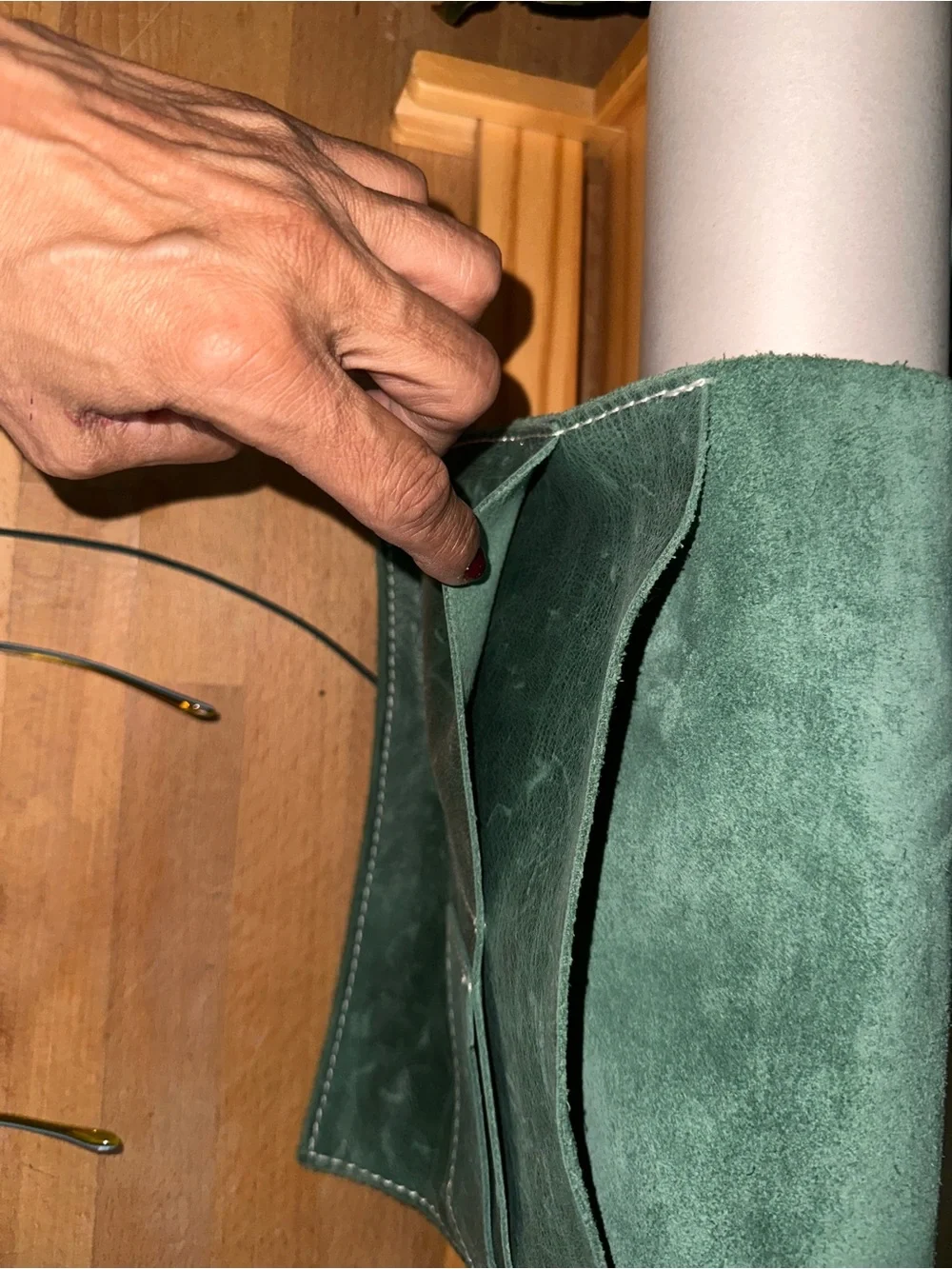Leather Travel Journal Cover - Green